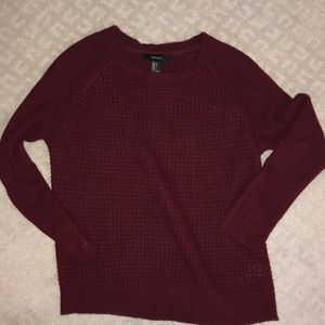 Maroon knit sweater / Cable knit sweater